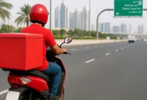 Dubai Delivery Riders Lane Ban Fines Traffic Rule 2025